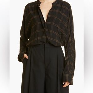 Vince Shadow Plaid Top